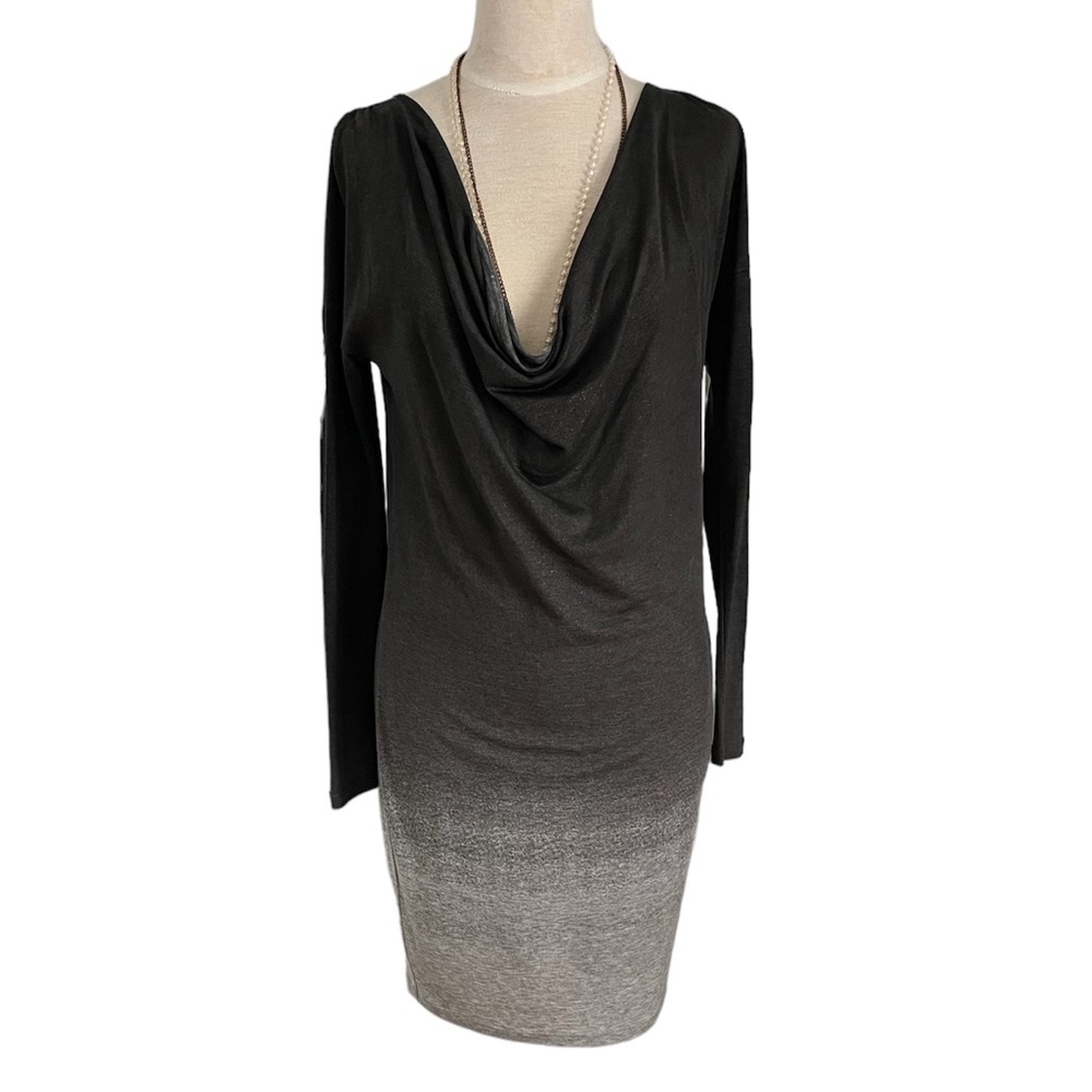 BOSS ORANGE GREY OMBRÉ COWL NECK DRESS
